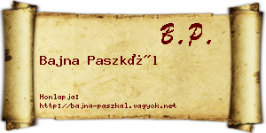 Bajna Paszkál névjegykártya